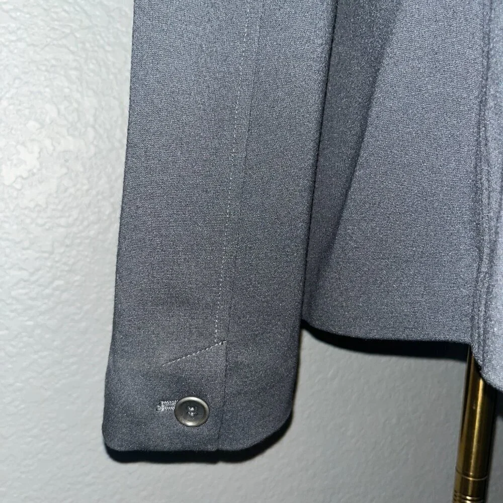 EILEEN FISHER CHARCOAL GRAY STRETCH KNIT CAREER BLAZER - EUC - SIZE MEDIUM